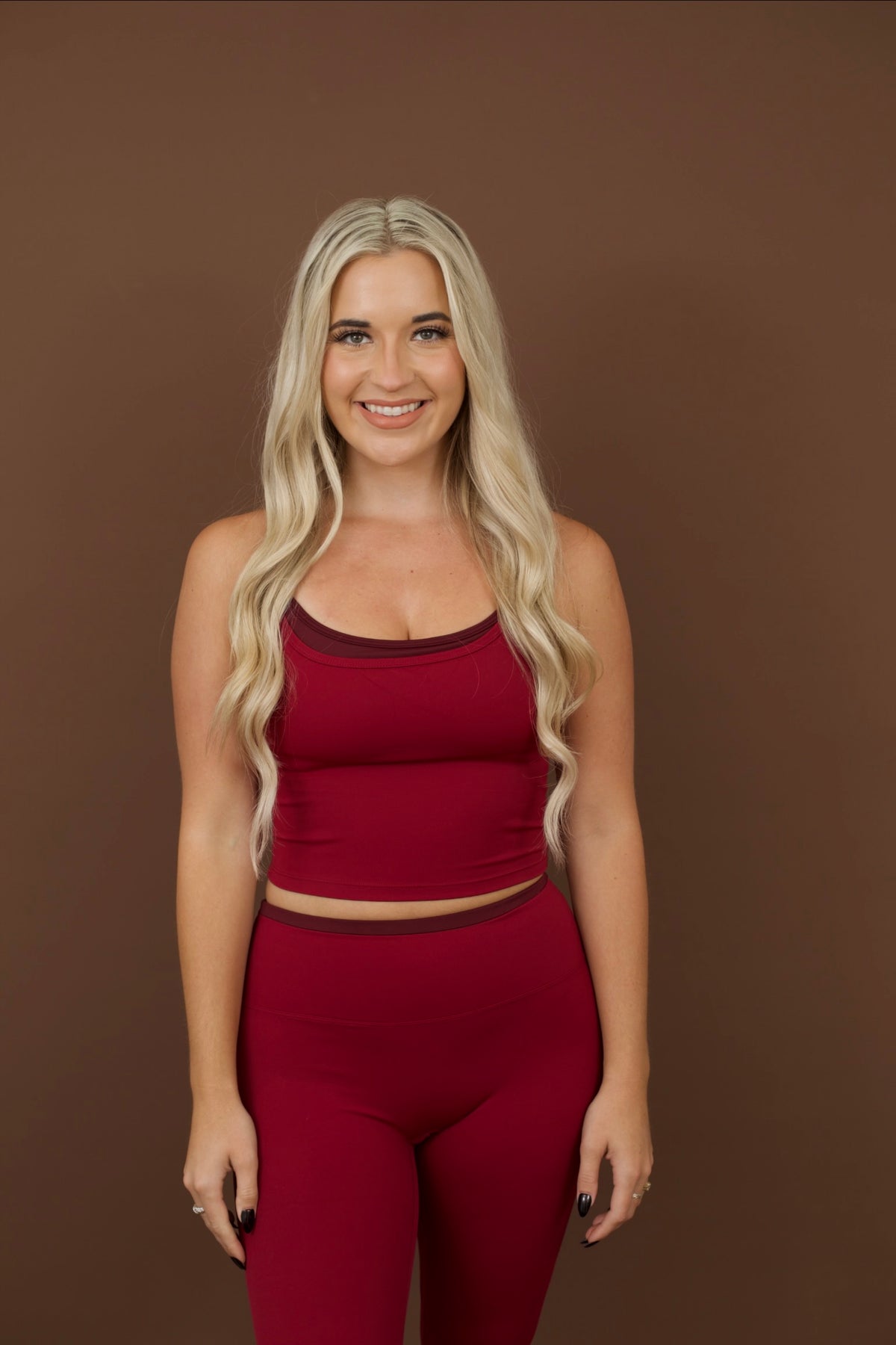 Cherry Layered Athletic Top
