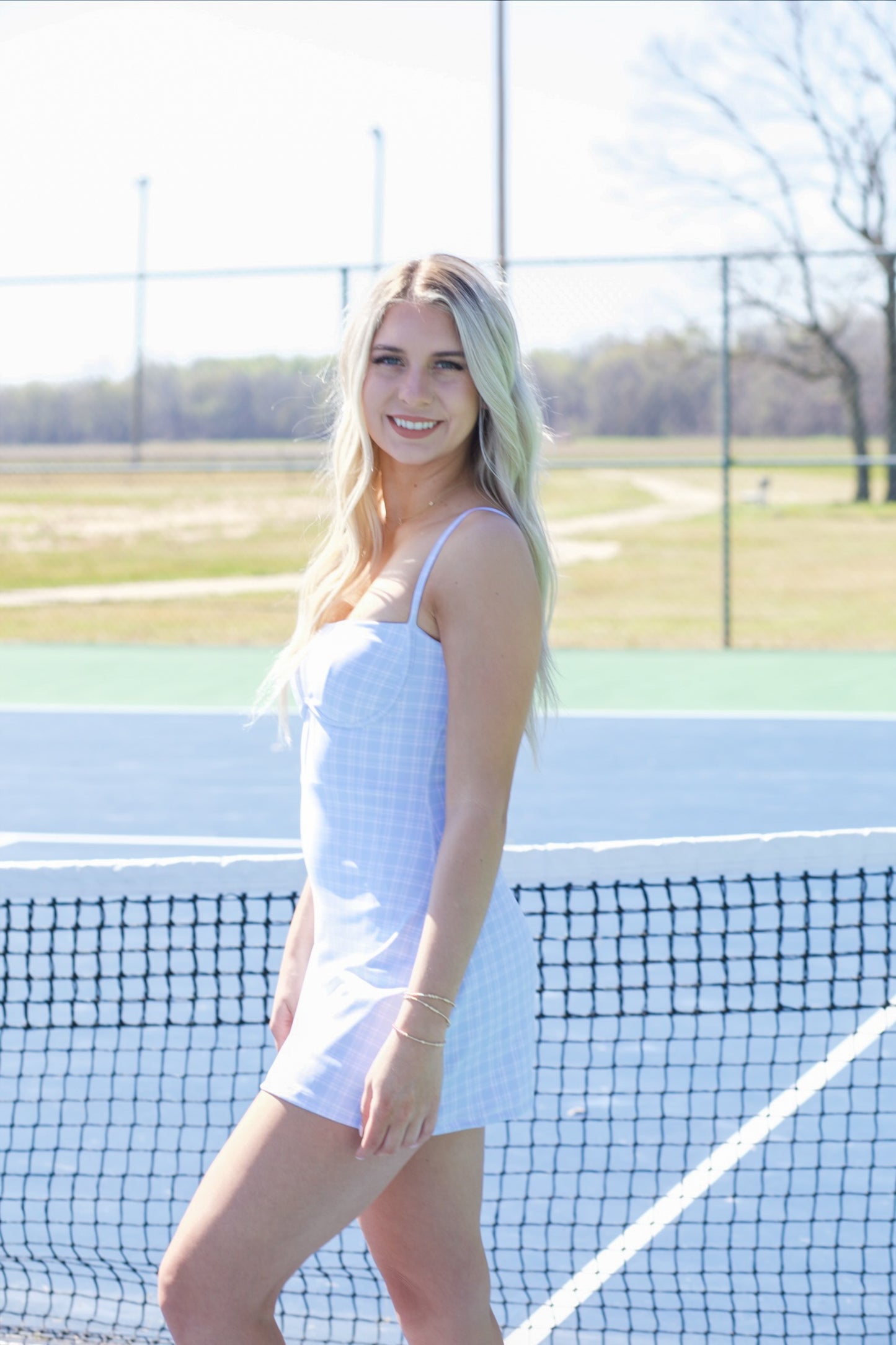 Plaid Sweetheart Athletic Dress