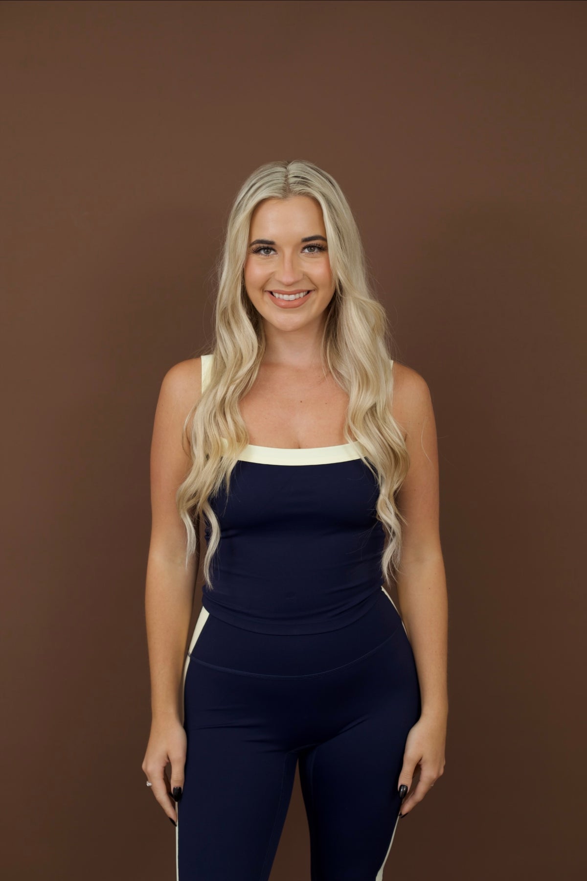 Navy Contrast Athletic Tank