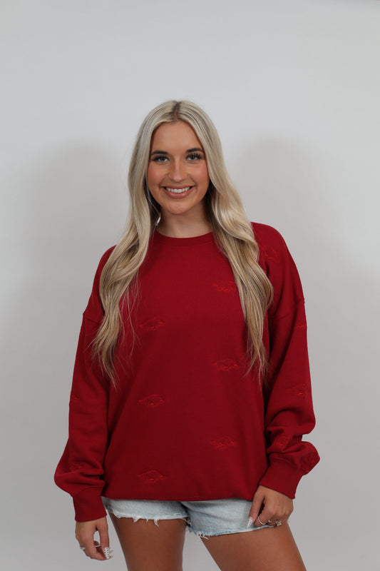 Embroidered Hog Crewneck